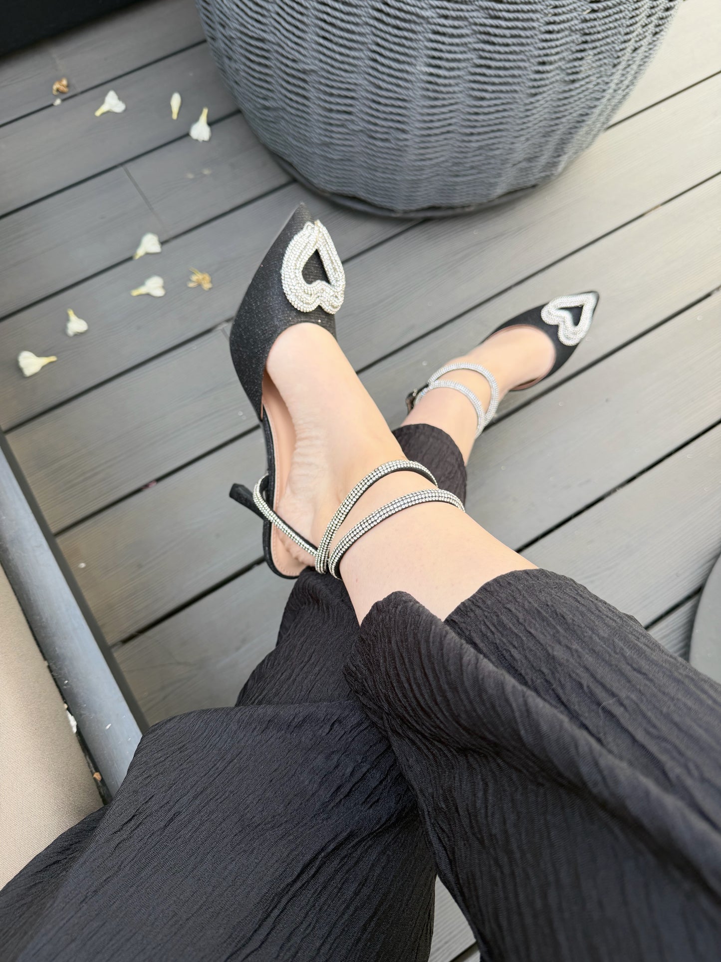 Puntilla corazón KV-134 - Negro