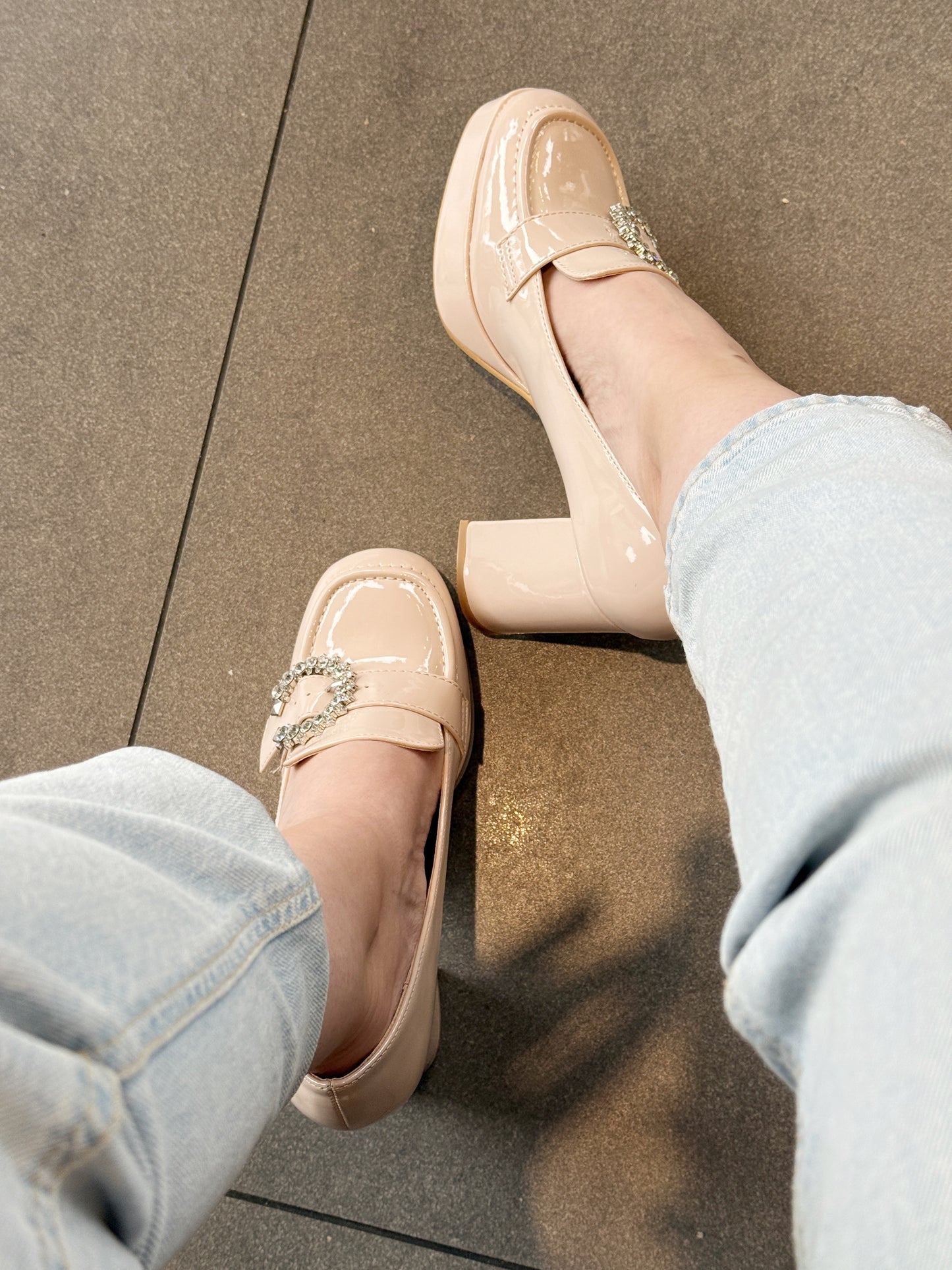 Mocasines Beige hebilla -W118