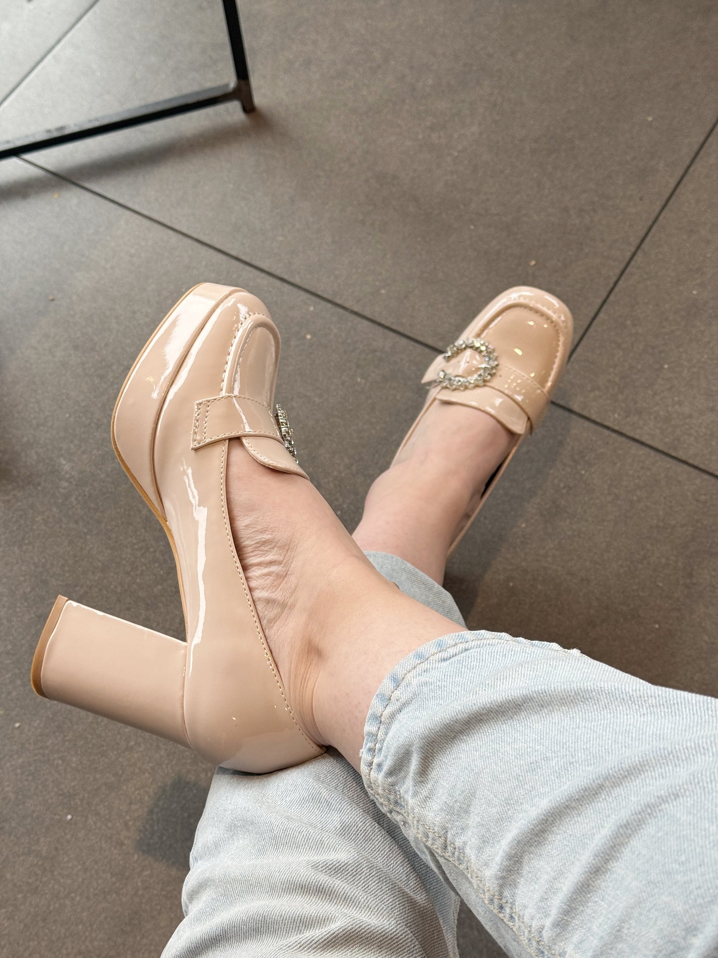 Mocasines Beige hebilla -W118