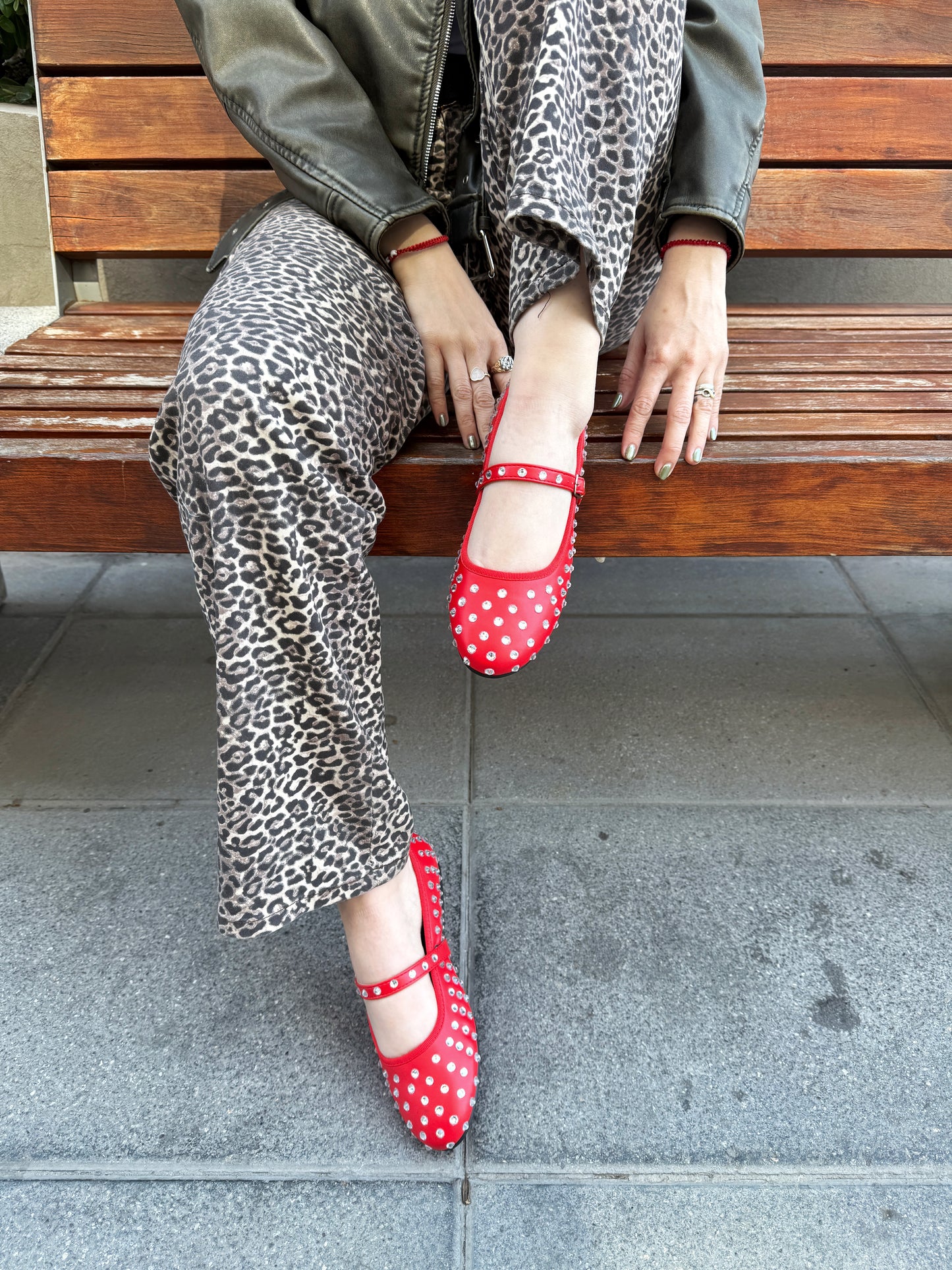 Ballerinas Brillo Roja