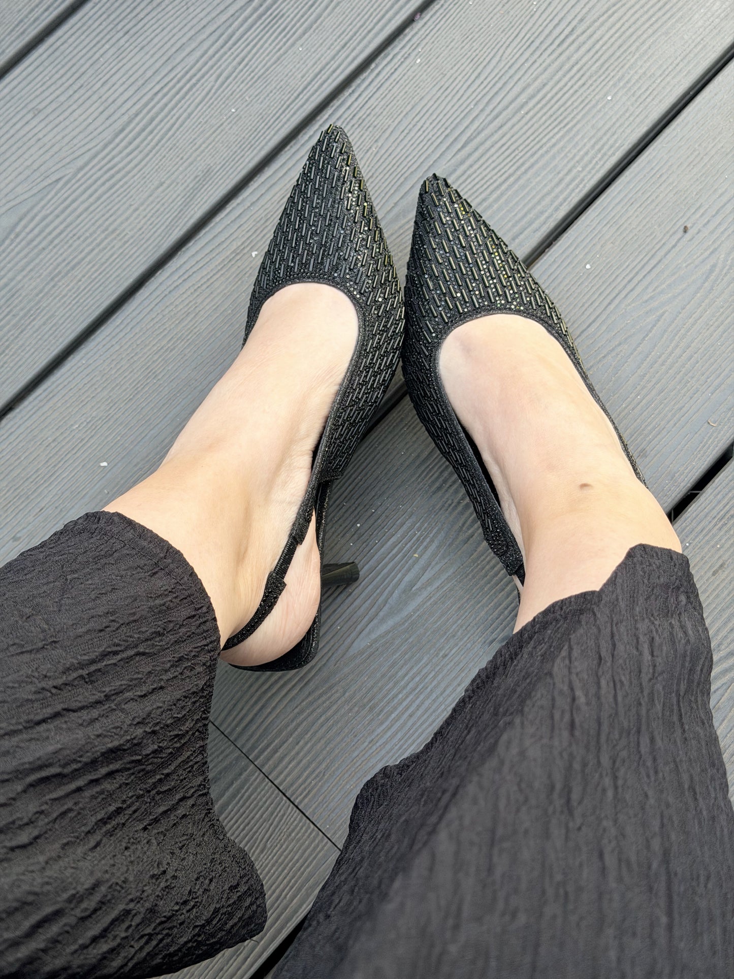 Puntillas brillos SLO28 - Negra