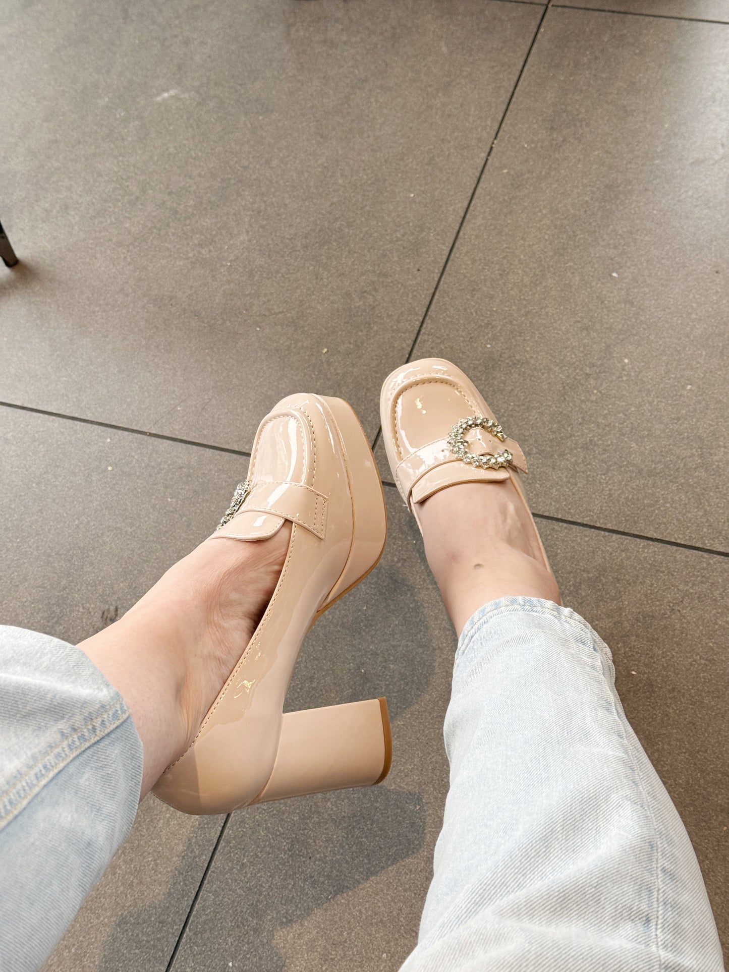 Mocasines Beige hebilla -W118