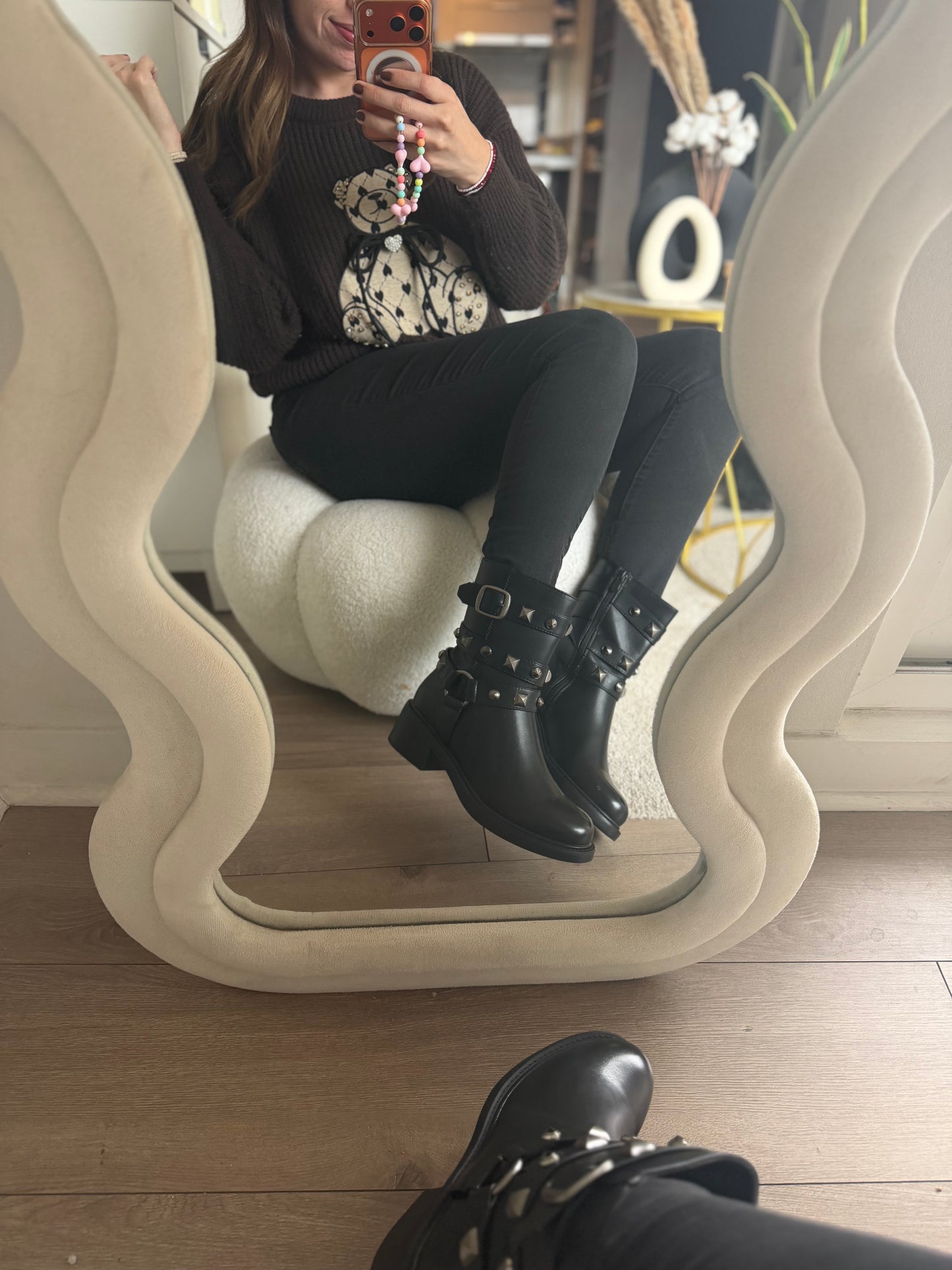 Botas tachas - Negra