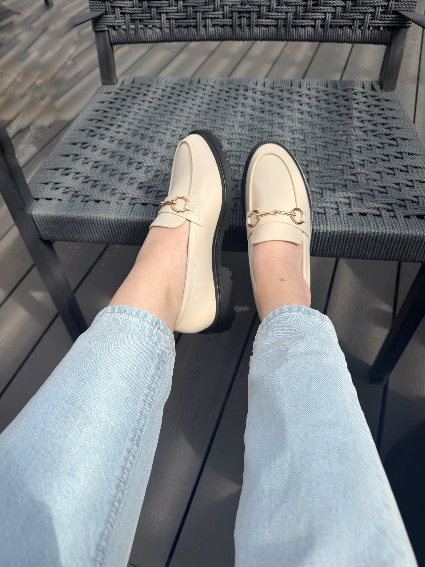 Mocasines charol 3G19 - Beige