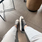 Converse cuero negra -BD23