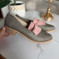 Mocasines Gris con Rosado