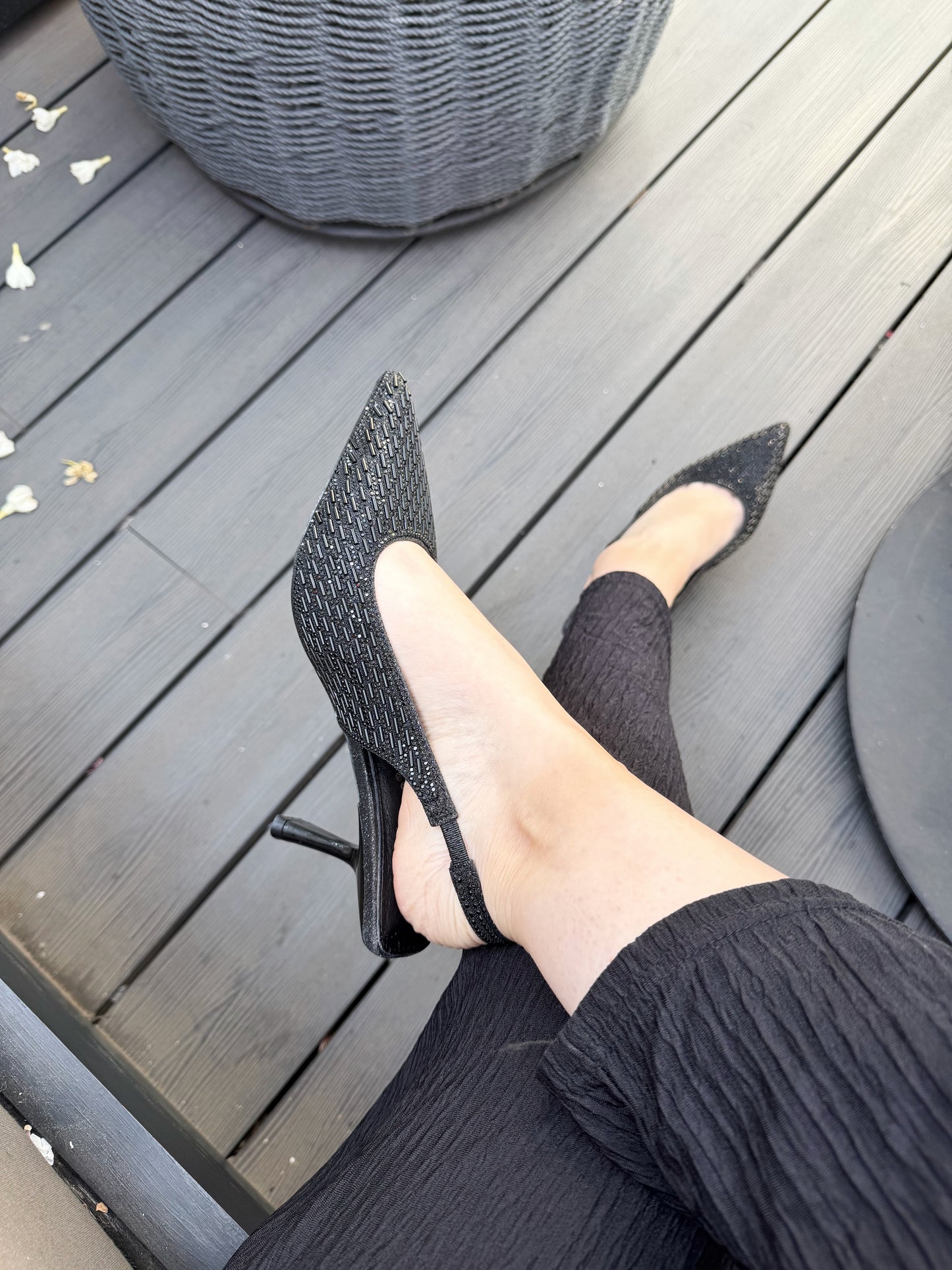 Puntillas brillos SLO28 - Negra