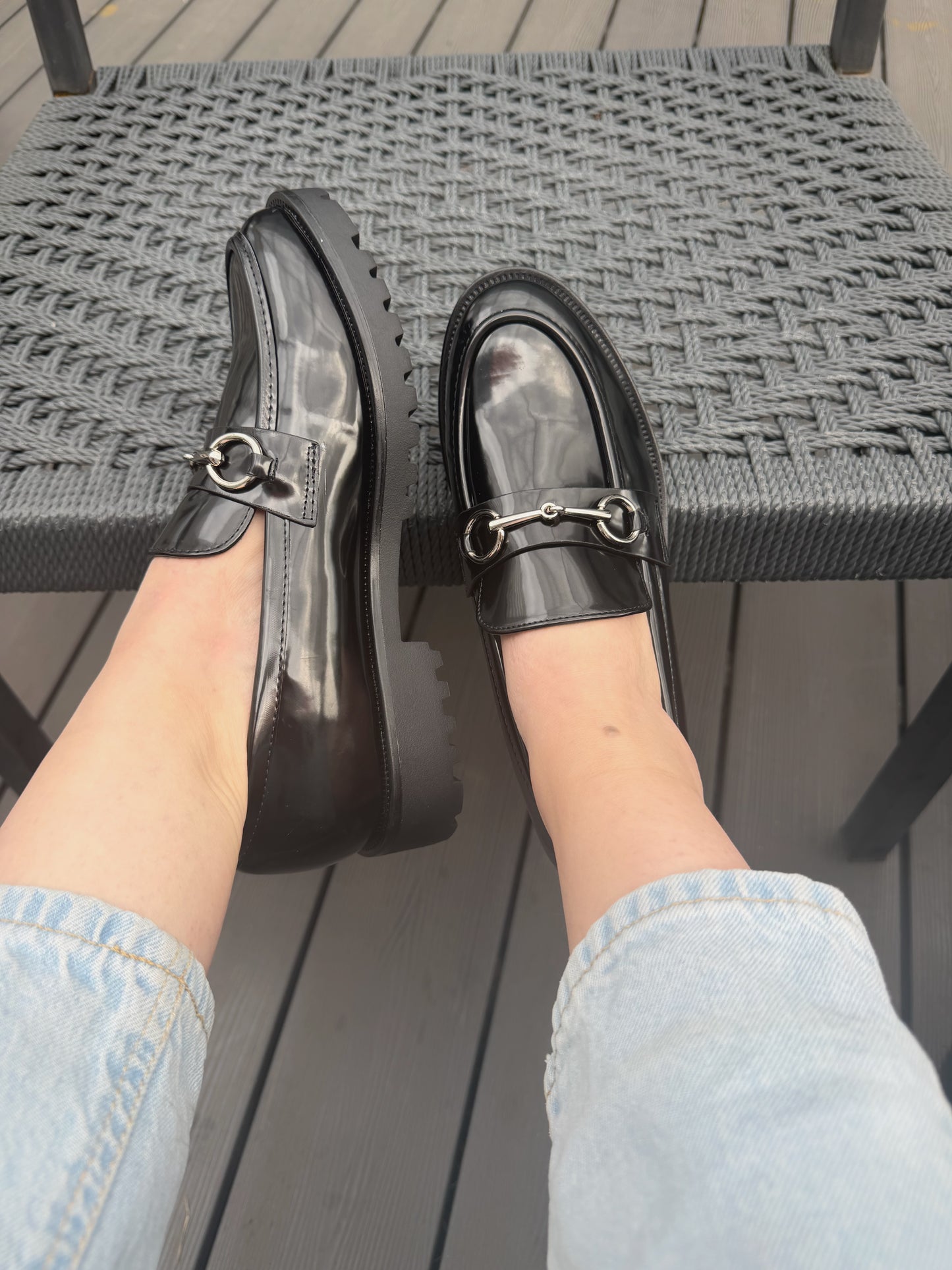 Mocasín charol 3G19 - Negro