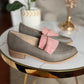 Mocasines Gris con Rosado
