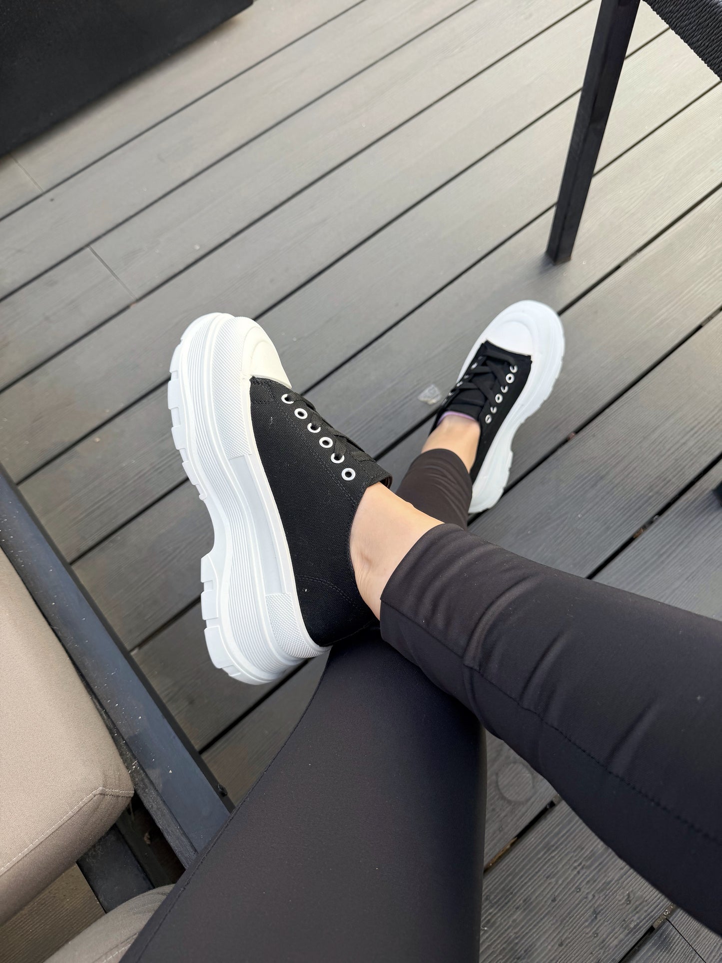 Zapatilla estilo converse 3F02 - Negra