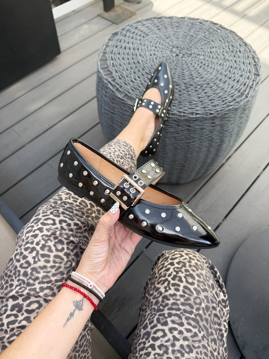 Balerinas tachas 2186 - Negra