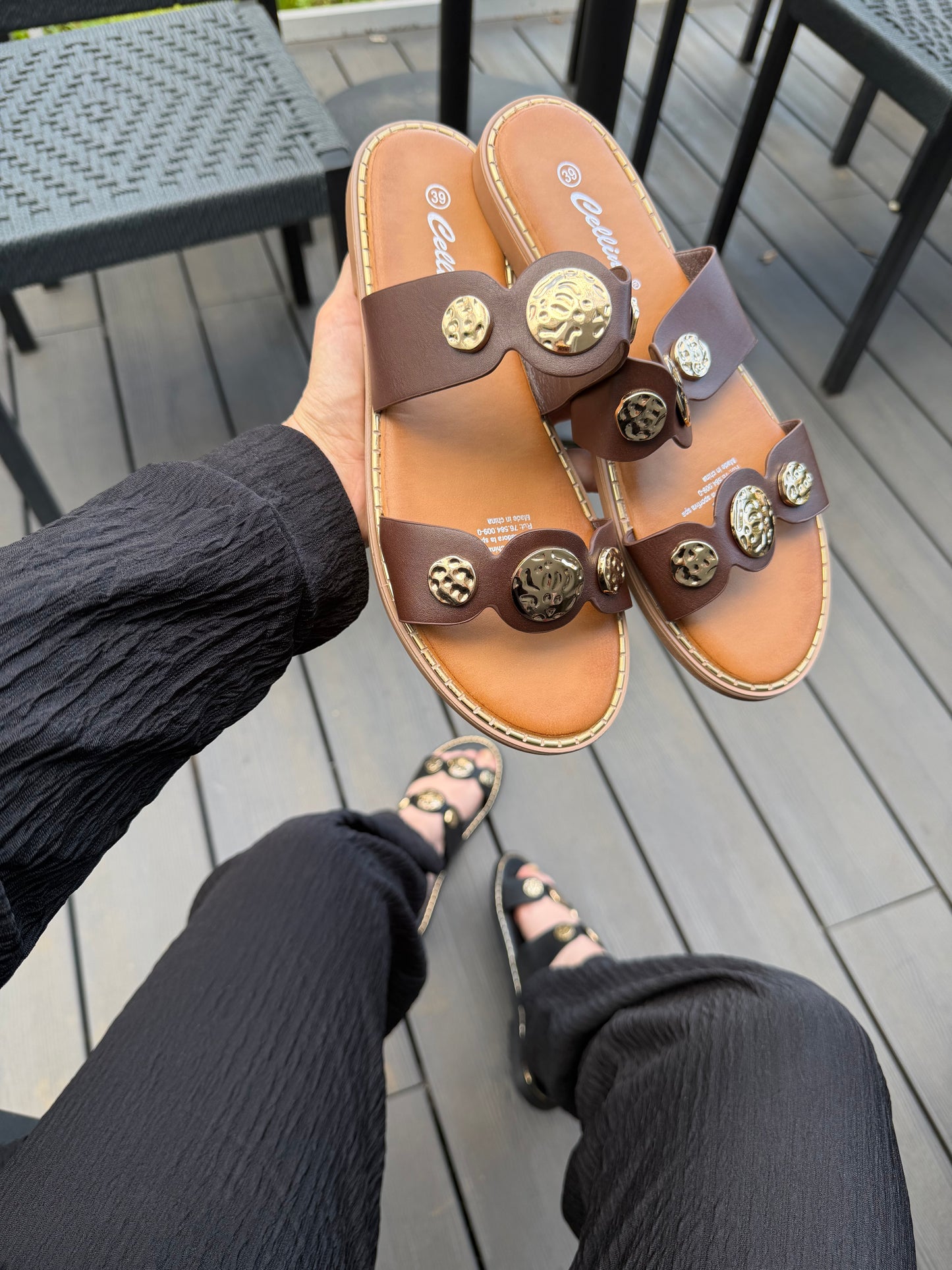 Sandalias G2521- Cafe