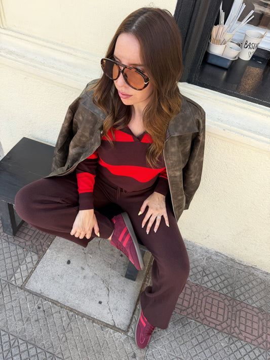 Zapatillas estilo Samba GB692 - Burdeo