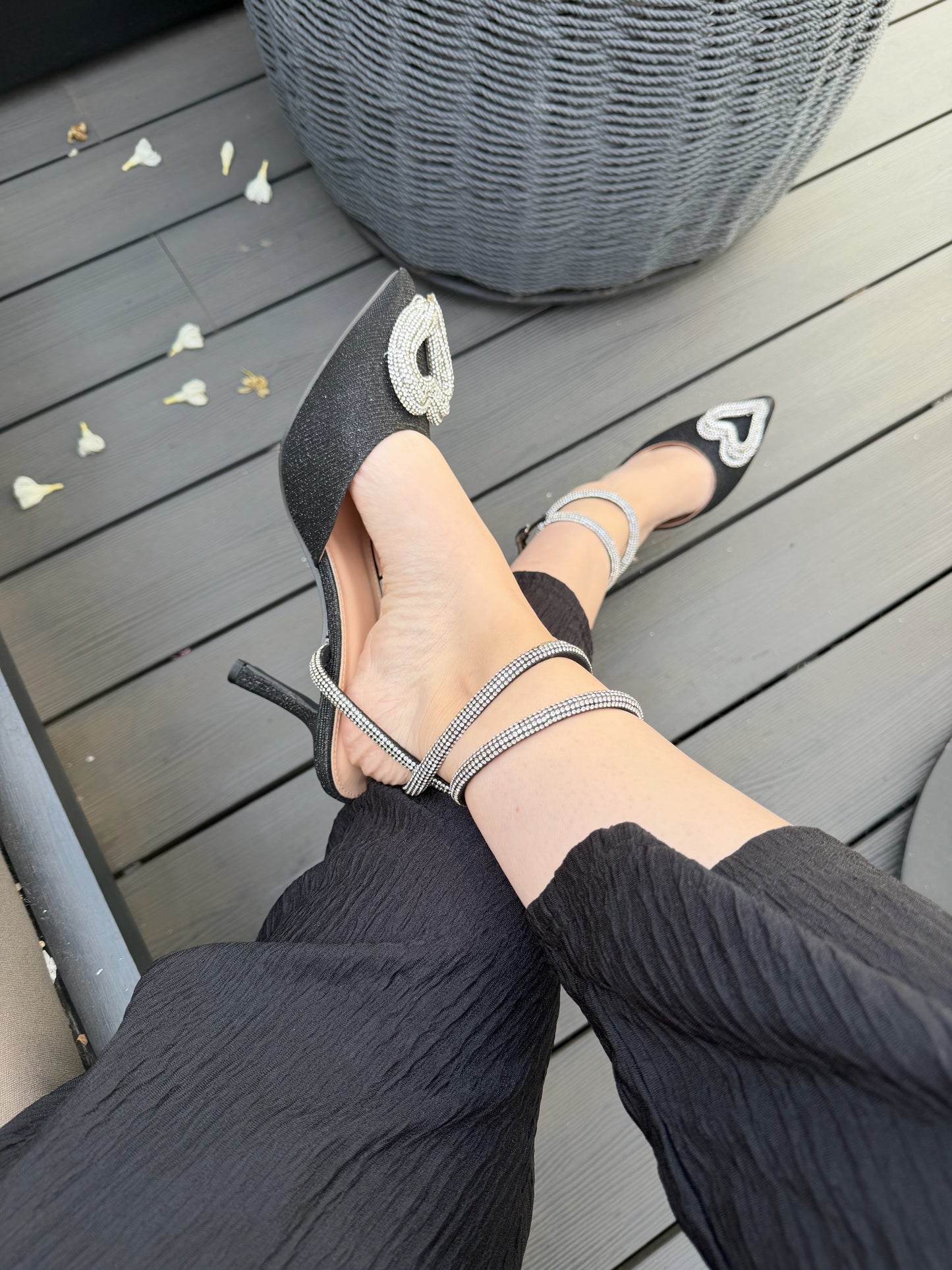 Puntilla corazón KV-134 - Negro