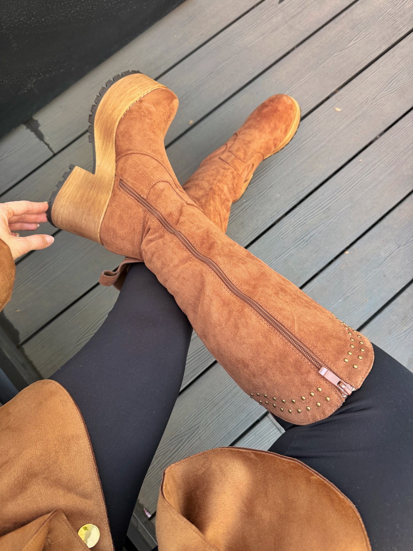 Bota larga R63 - Café