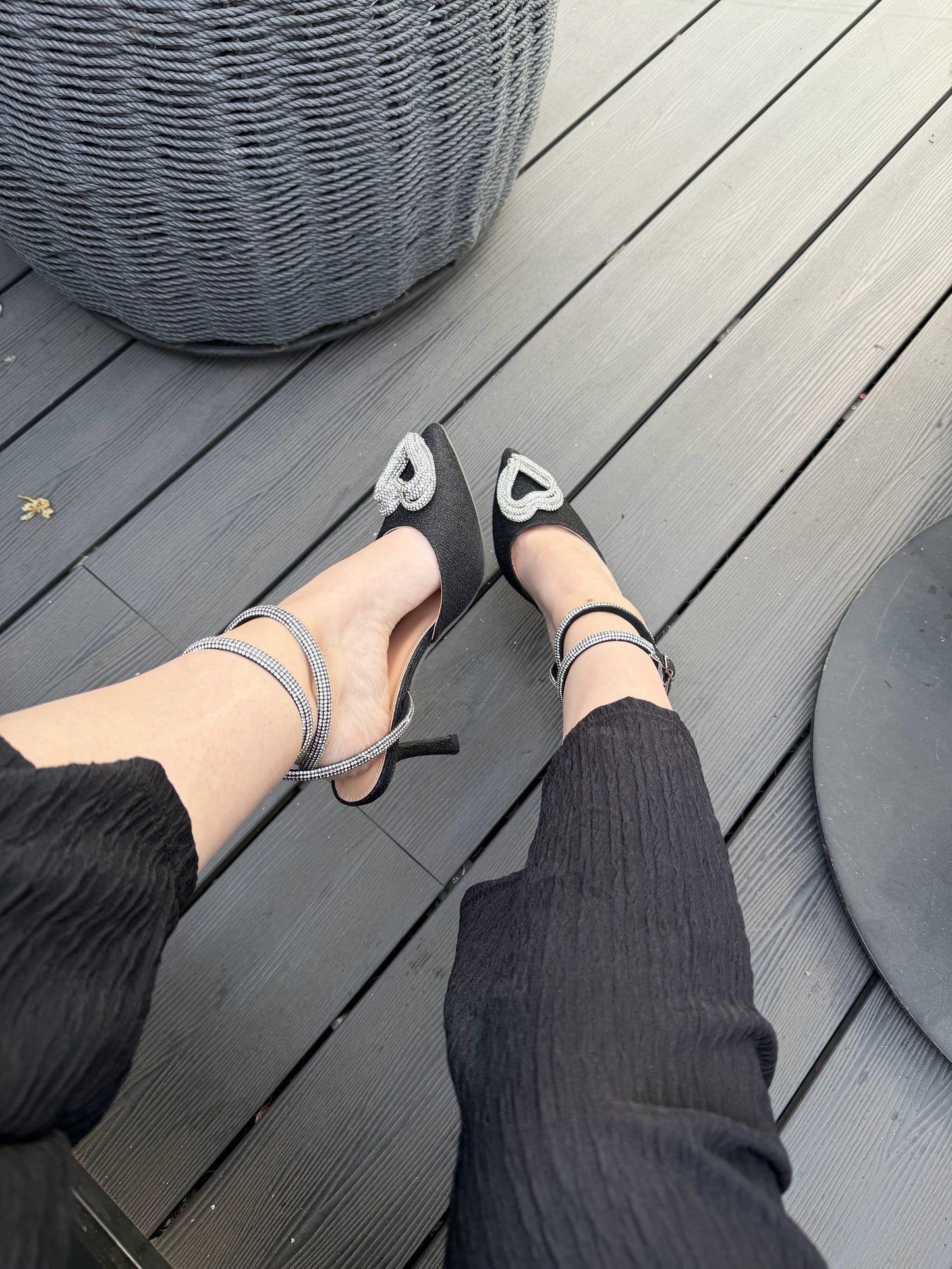 Puntilla corazón KV-134 - Negro