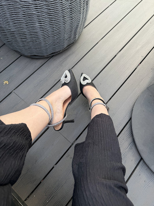 Puntilla corazón KV-134 - Negro