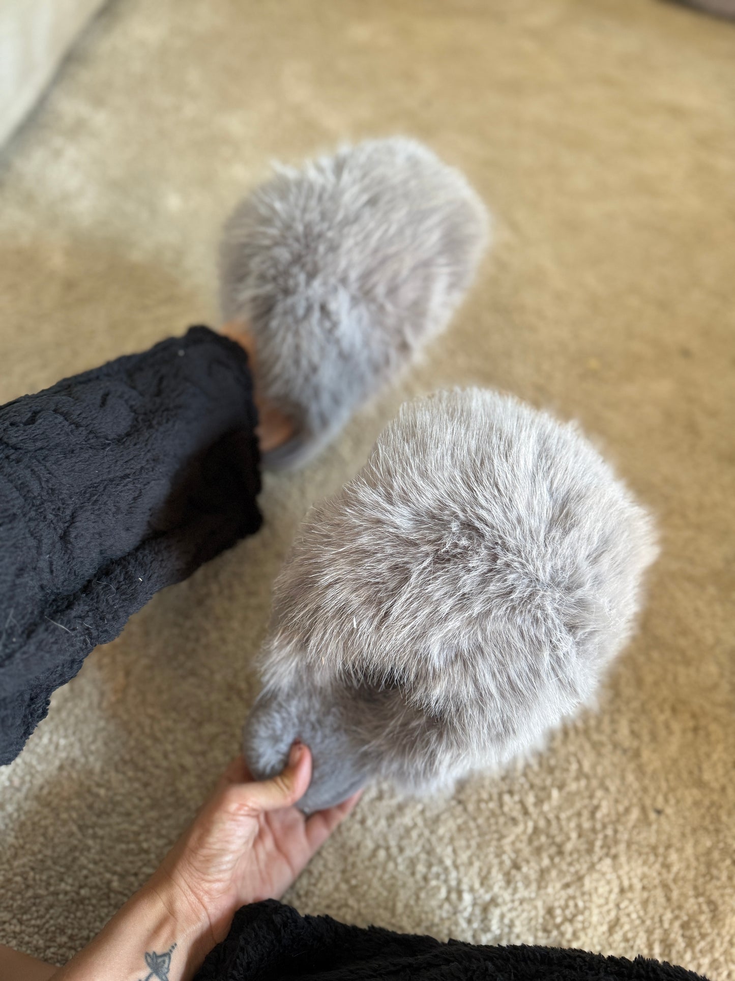 Pantuflas PUFFIE gris
