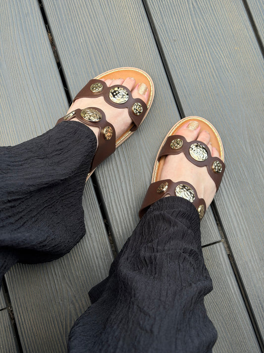 Sandalias G2521- Cafe