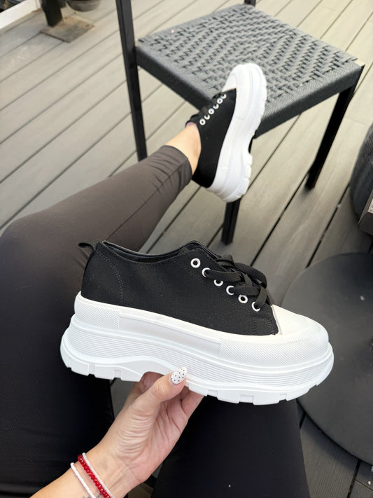 Zapatilla estilo converse 3F02 - Negra