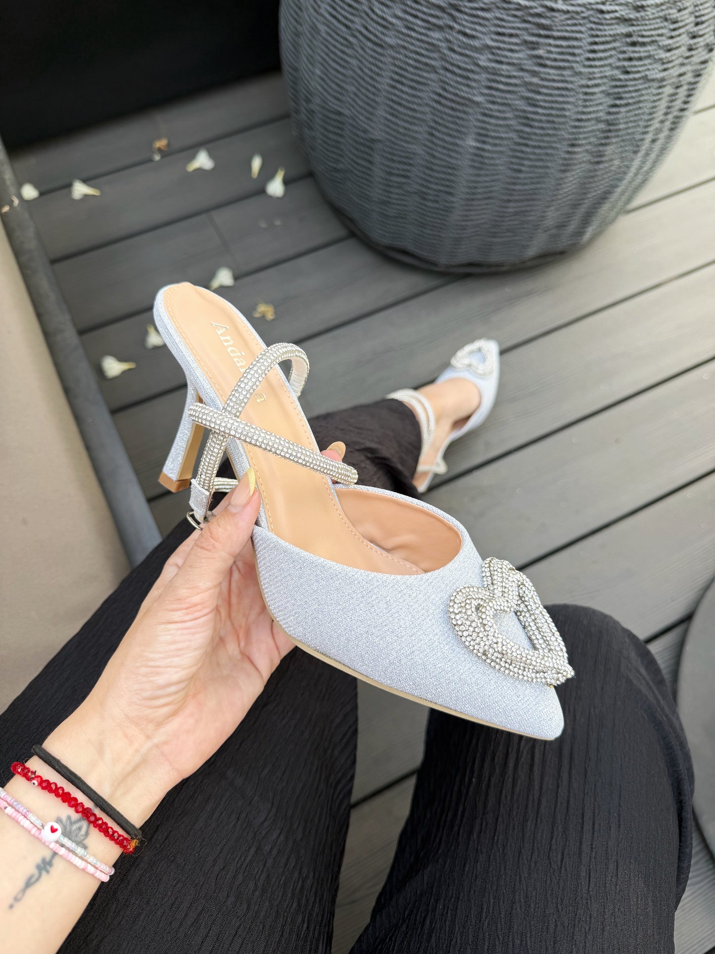 Puntilla corazón KV-134 - Plateado