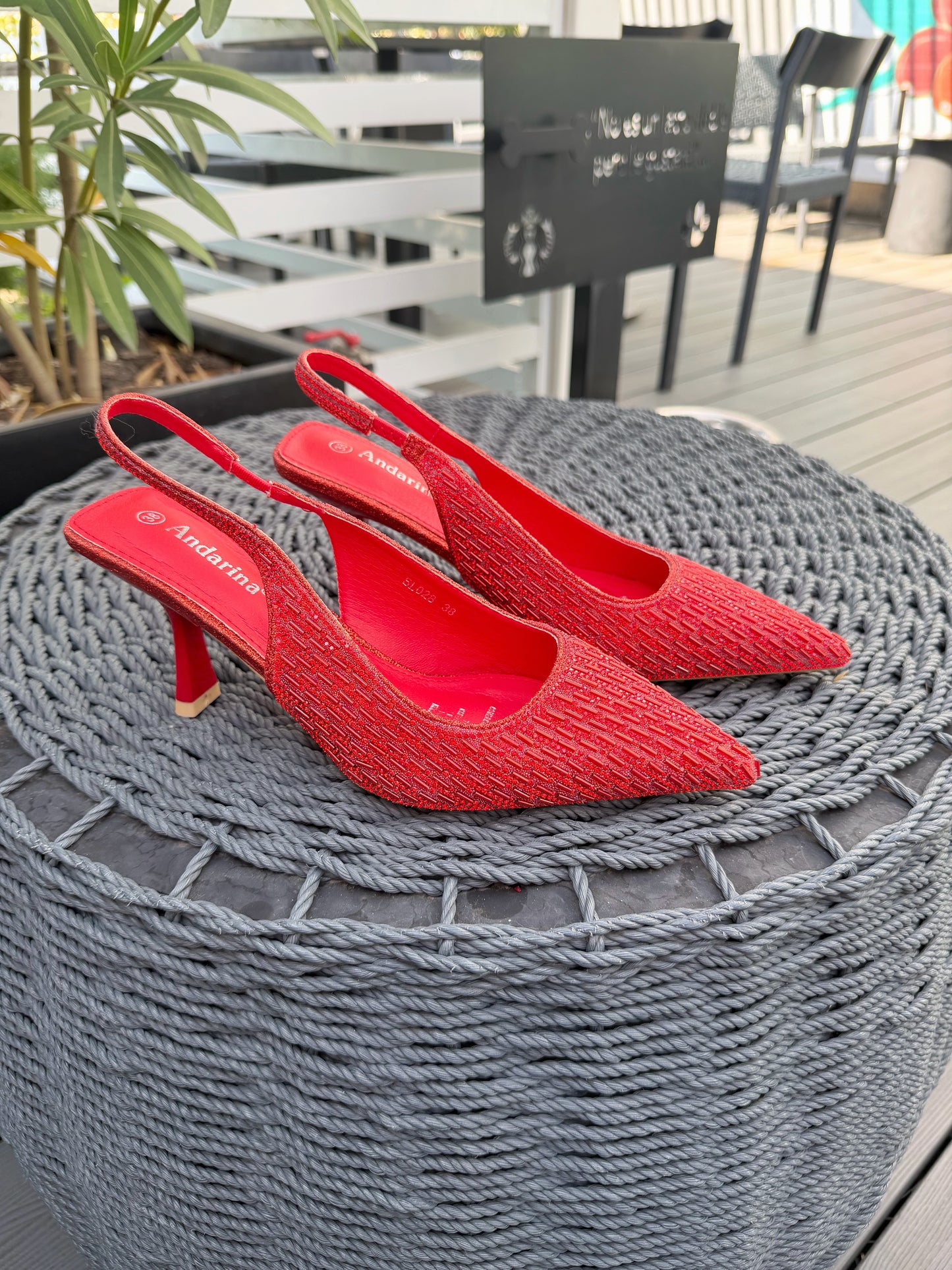 Puntillas brillo SLO28- Roja