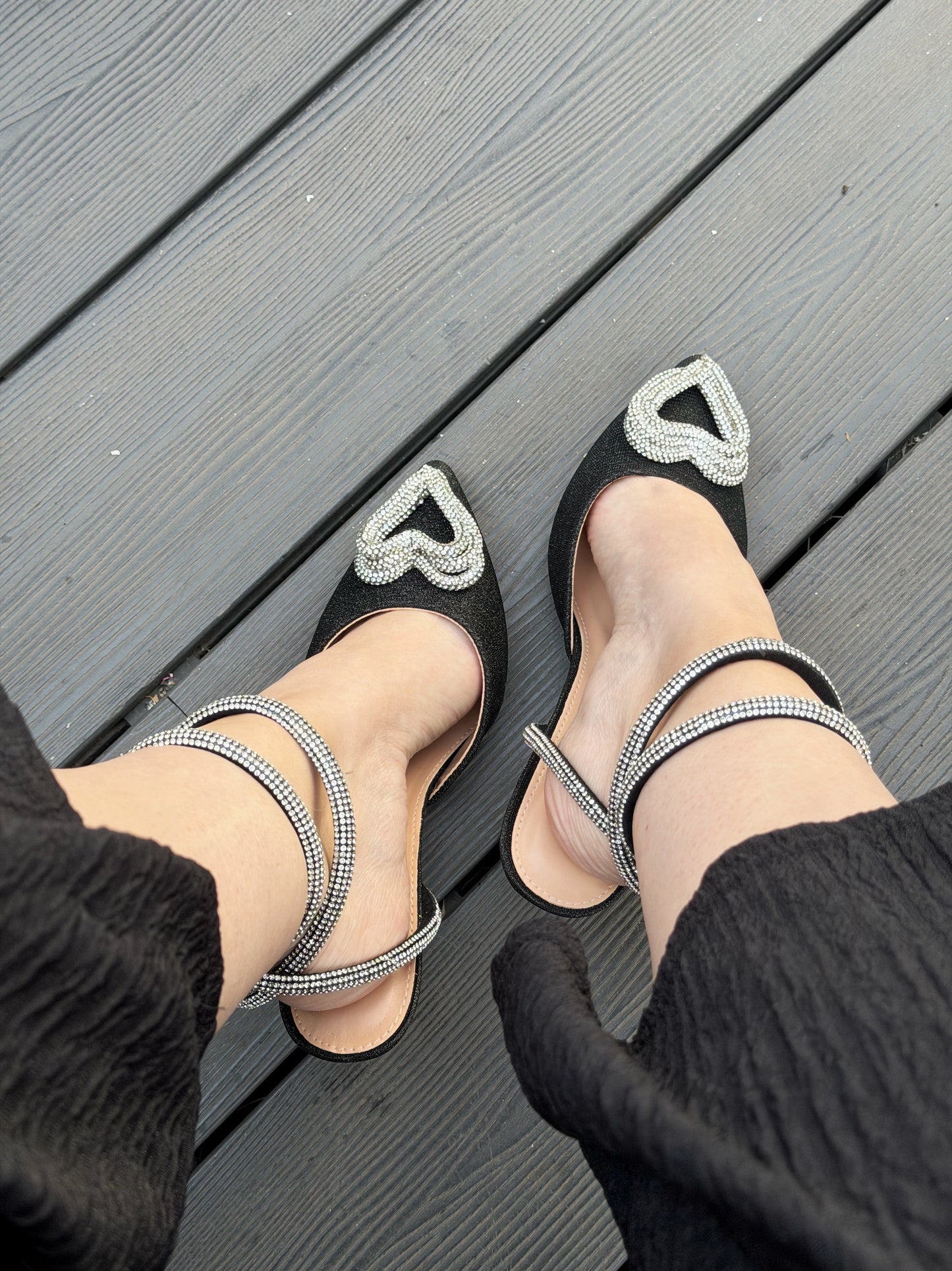 Puntilla corazón KV-134 - Negro