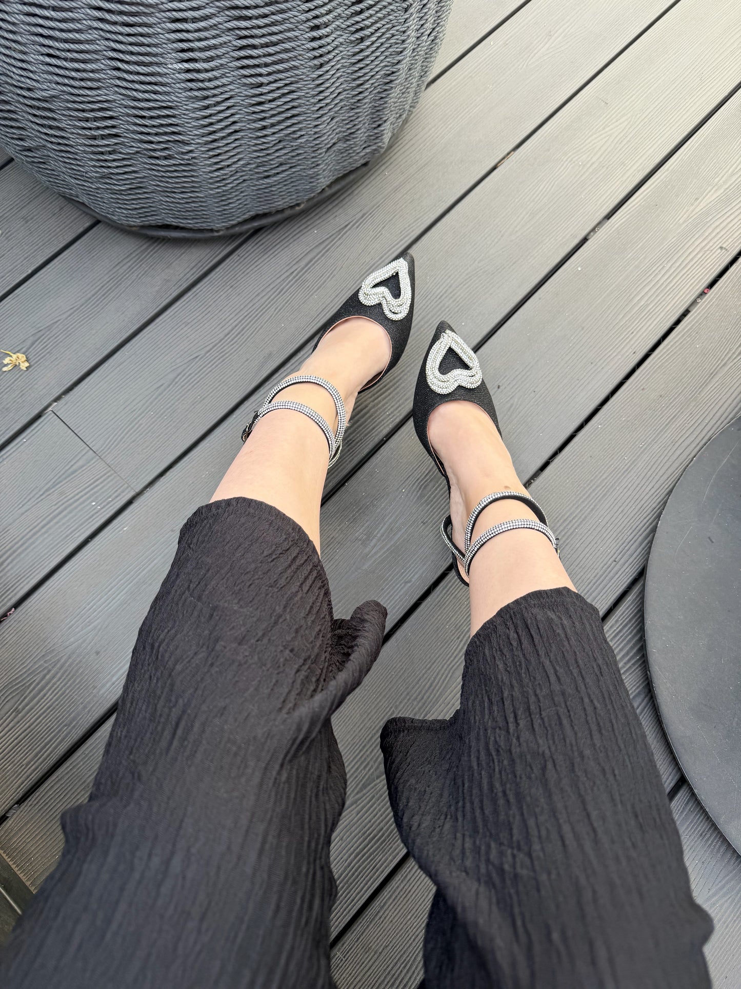 Puntilla corazón KV-134 - Negro