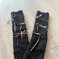 Polainas Negras cinta gris