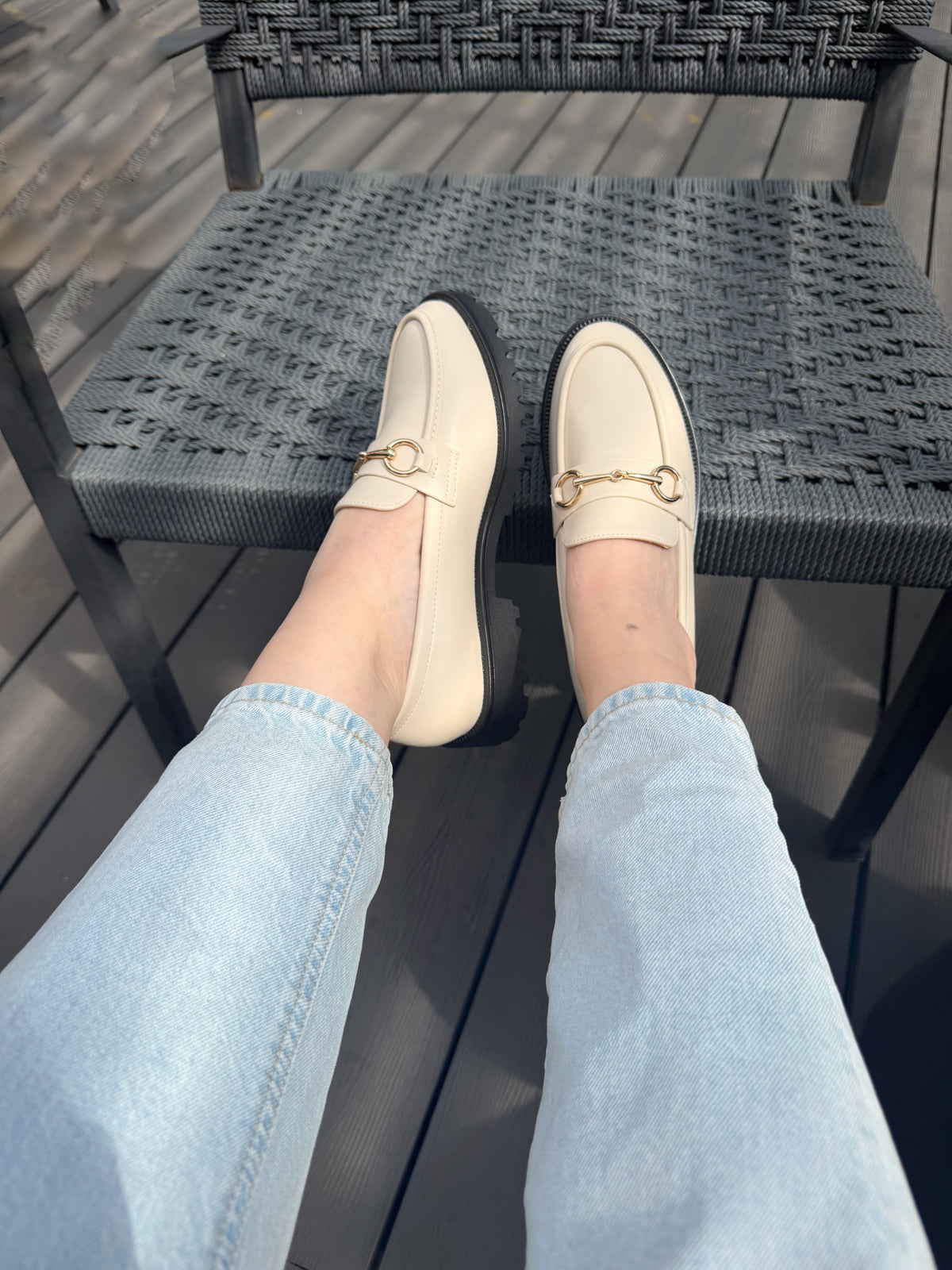 Mocasines charol 3G19 - Beige