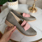 Mocasines Gris con Rosado