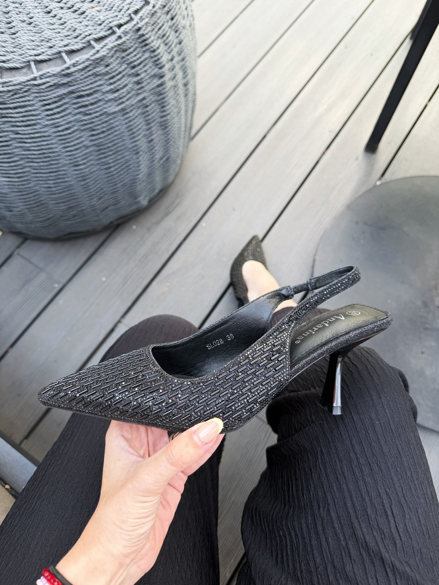 Puntillas brillos SLO28 - Negra