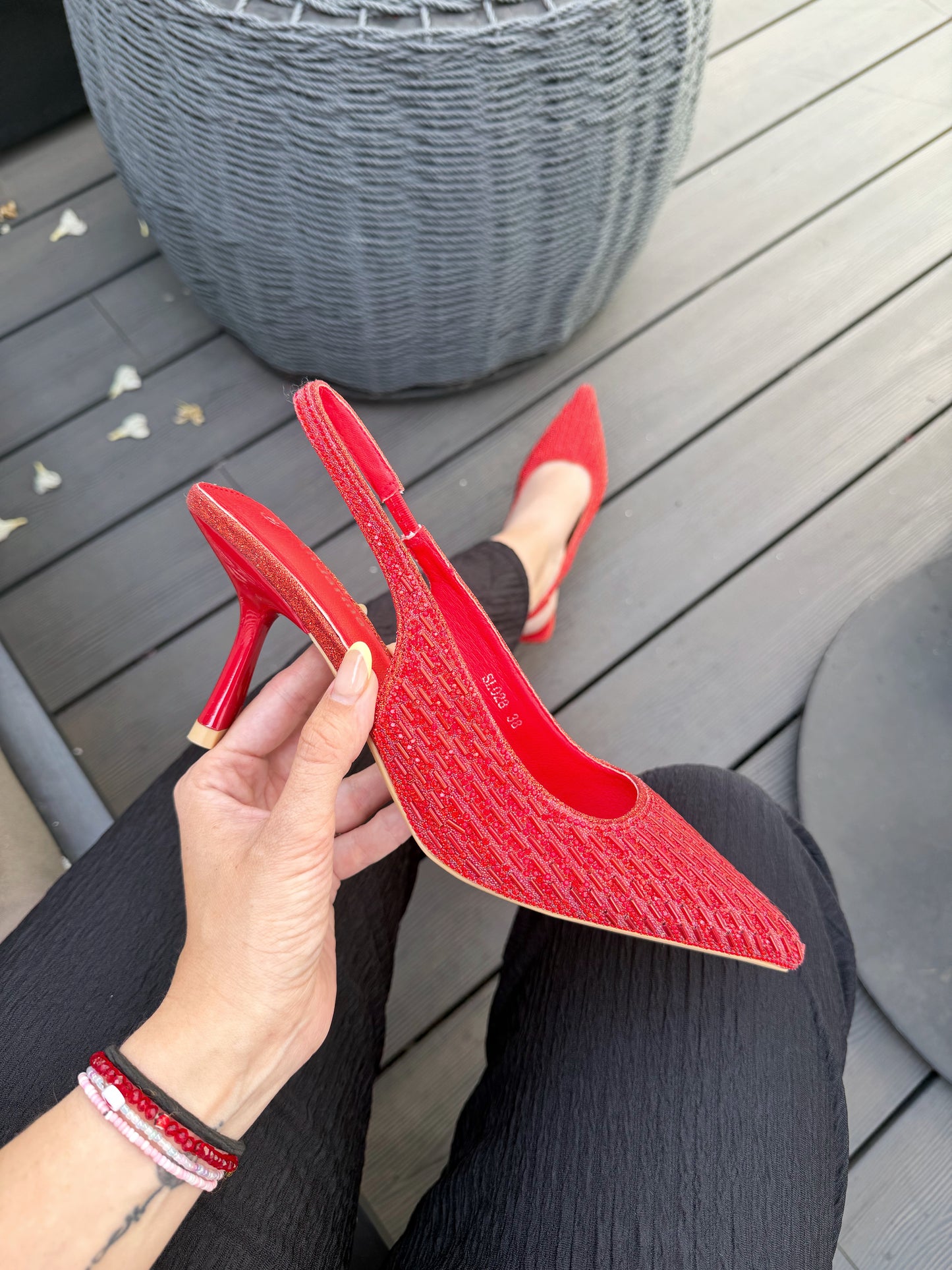 Puntillas brillo SLO28- Roja