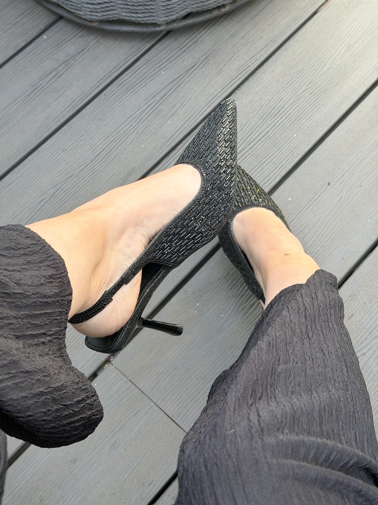 Puntillas brillos SLO28 - Negra