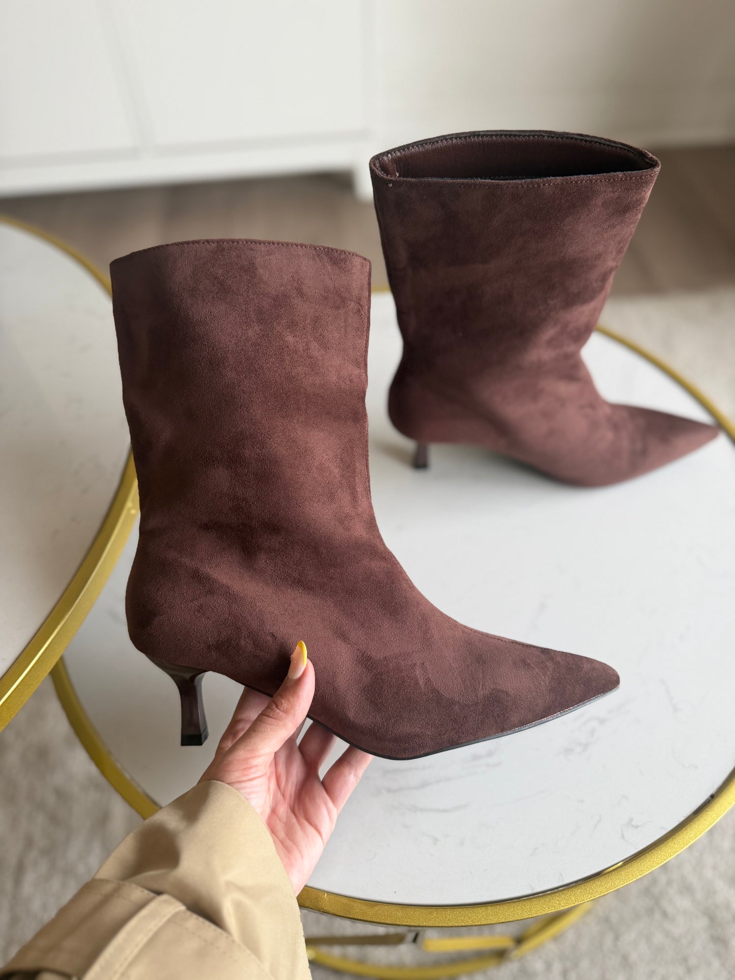 Botas T46 baby taco 4 cm - Chocolate