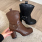 Botas 708-2 - Café y Negro