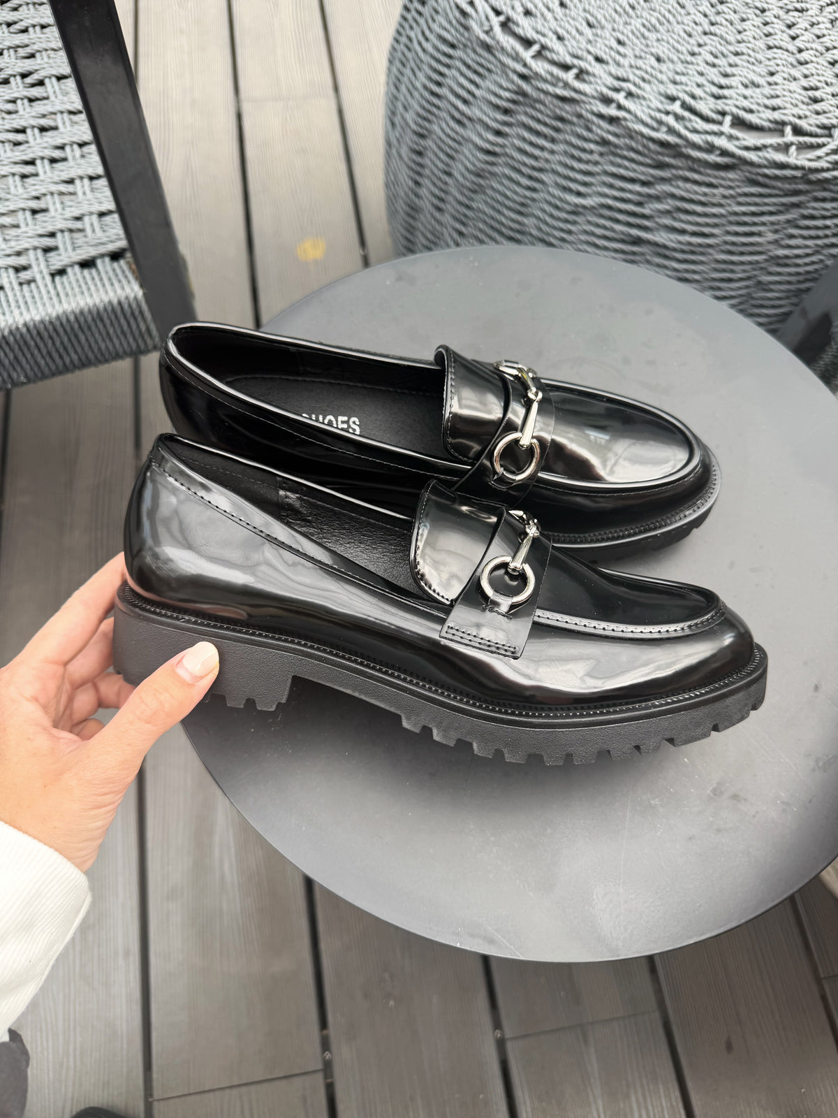 Mocasín charol 3G19 - Negro