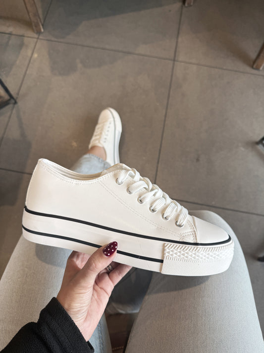 Estilo converse cuero blanca - BD23
